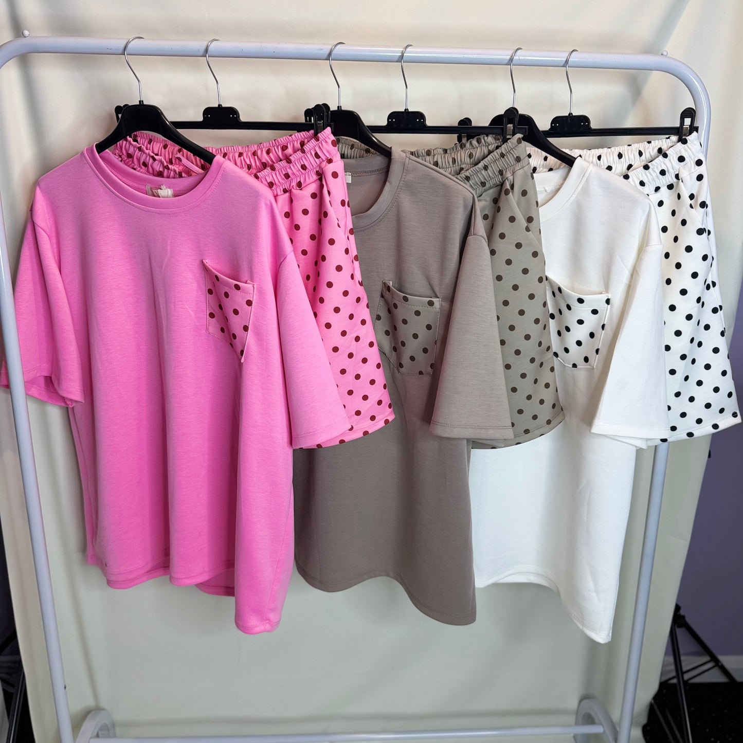 Imogen - Polka Dot Short and T Shirt Set
