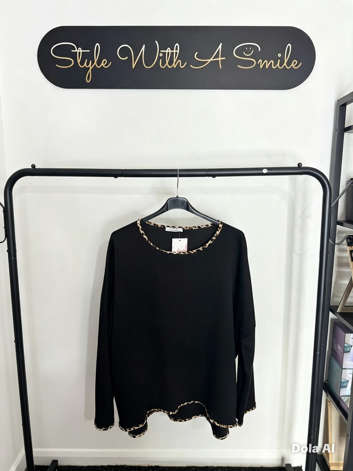 Sam - Leopard Print Trim Top