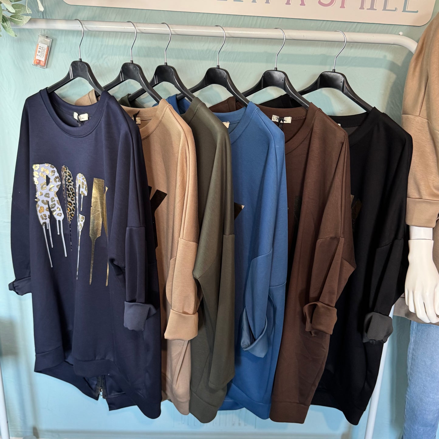 Kennedy - Oversized Gold Leopard super soft Rock Sweatshirt - up to a UK 20.