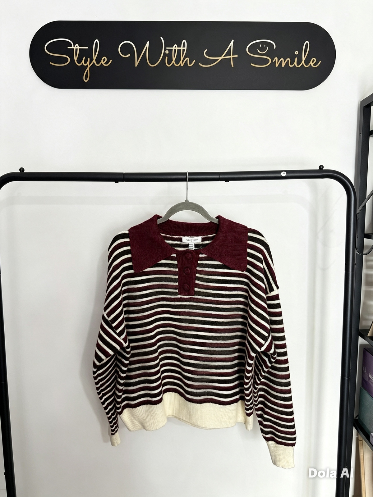 Florence - Stripe Polar Neck Jumper