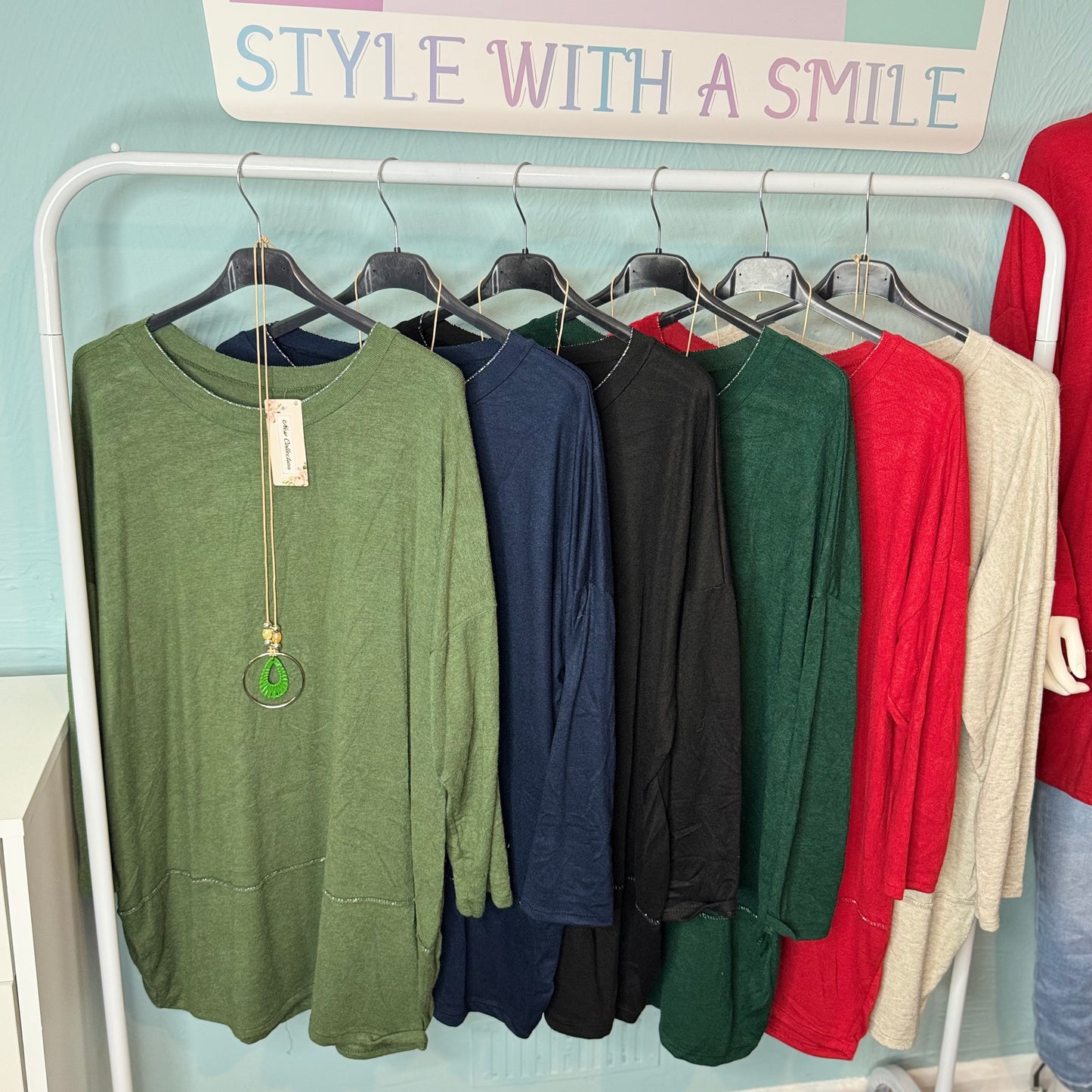 Madison - Long Sleeve Oversized Trim jumper/Top - up to a UK 24.