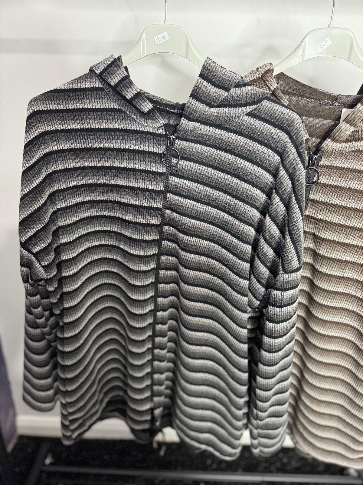 Melissa - Stripe Zip Hooded Jacket
