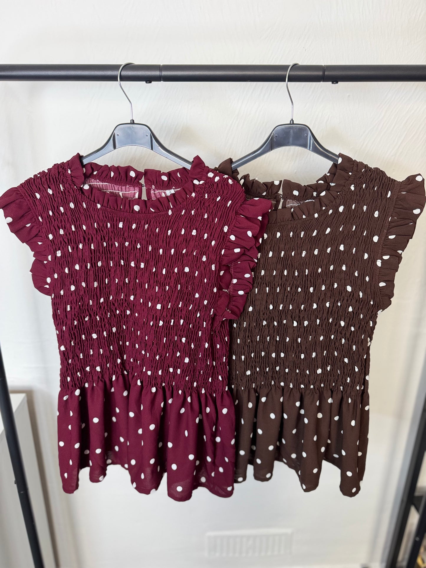 Minnie - Polka Dot Peplum Top