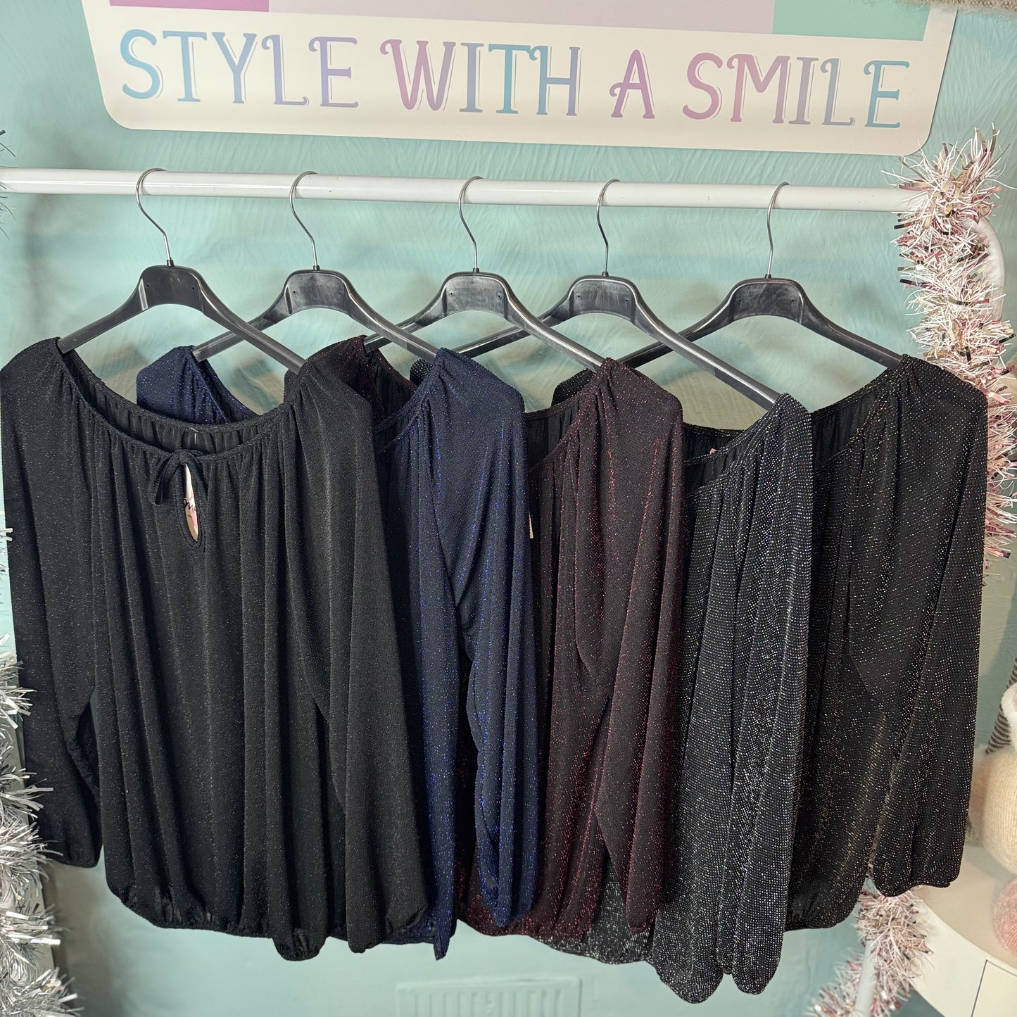 Jasmine - Lurex Sparkle Long Sleeve Top -  Womenswear.