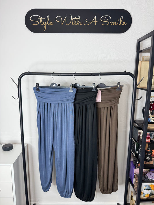 Meredith - Ribbed Harem Cuffed Trousers