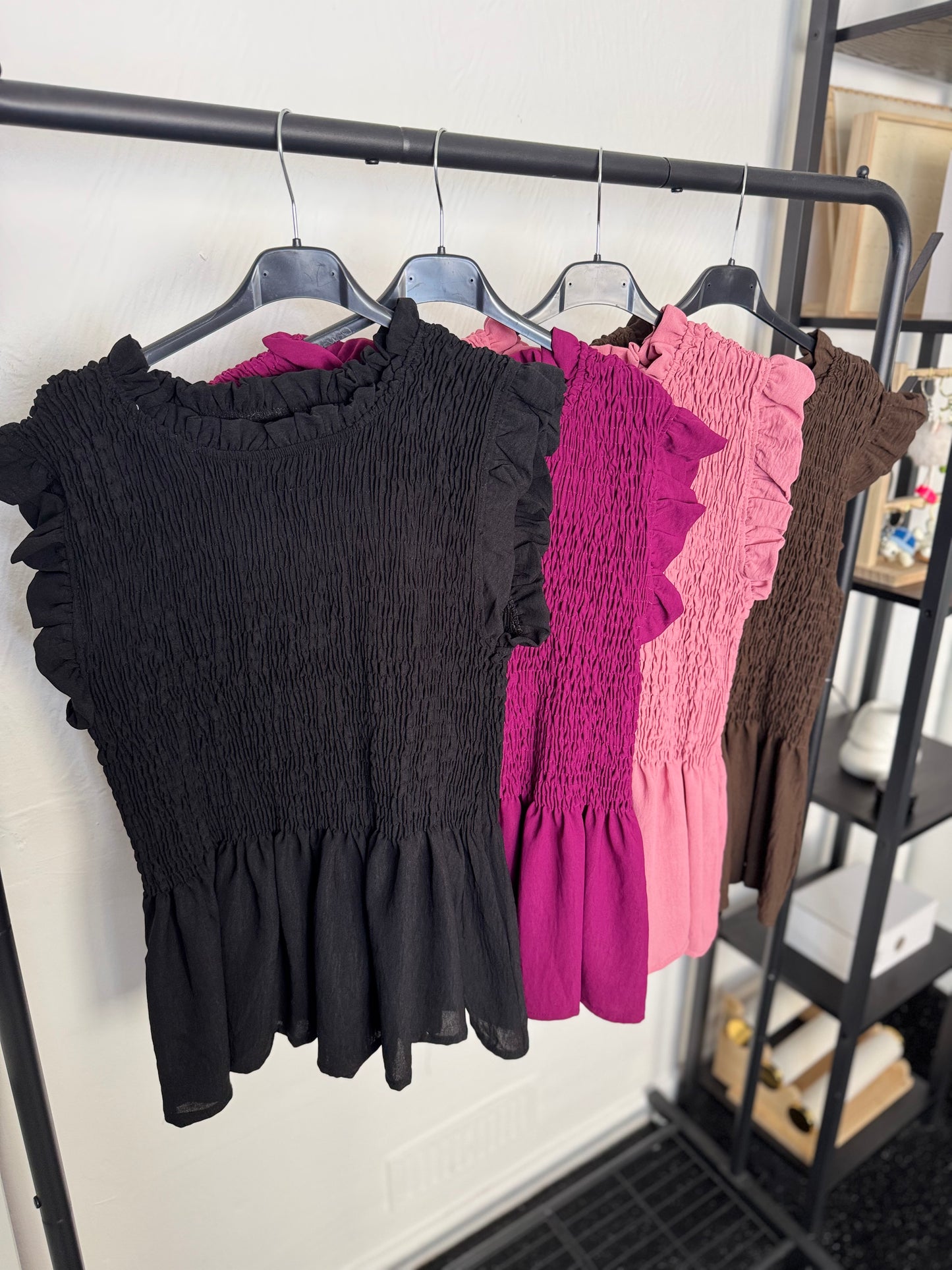 Sophia / Ruffle Detailing Peplum Frill Top
