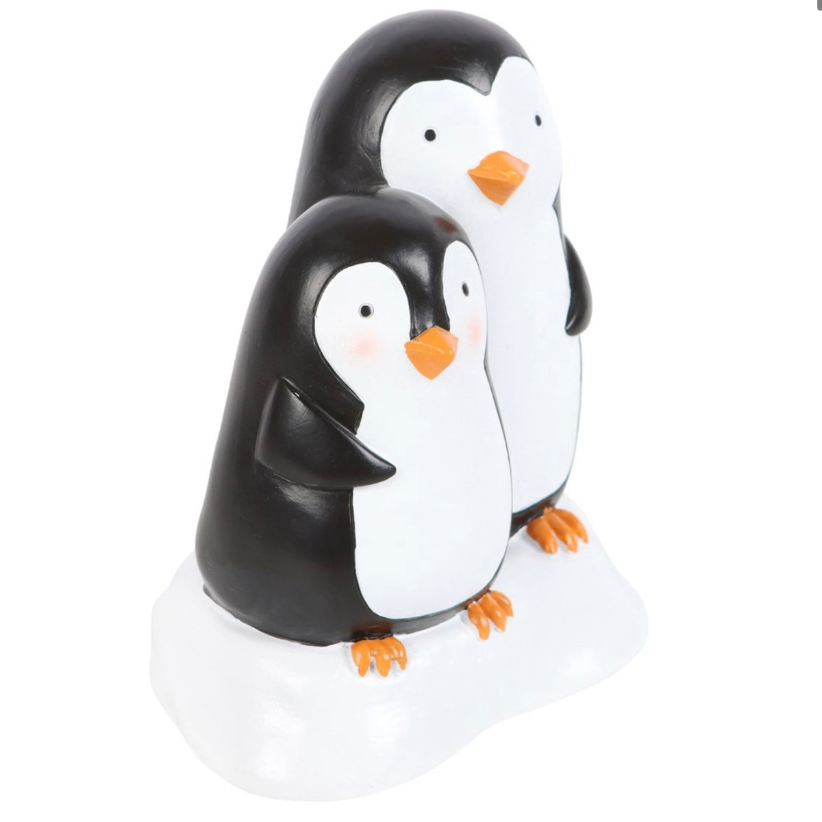 Snuggle Season Resin Penguin Ornament