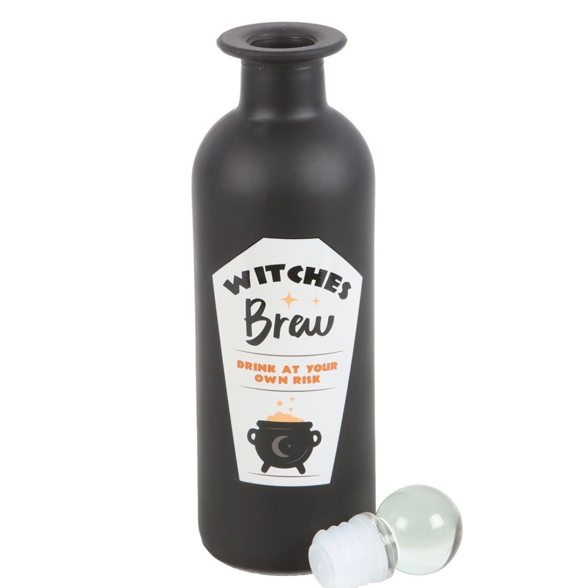 Decorative Witches Brew Glass Potion Bottle