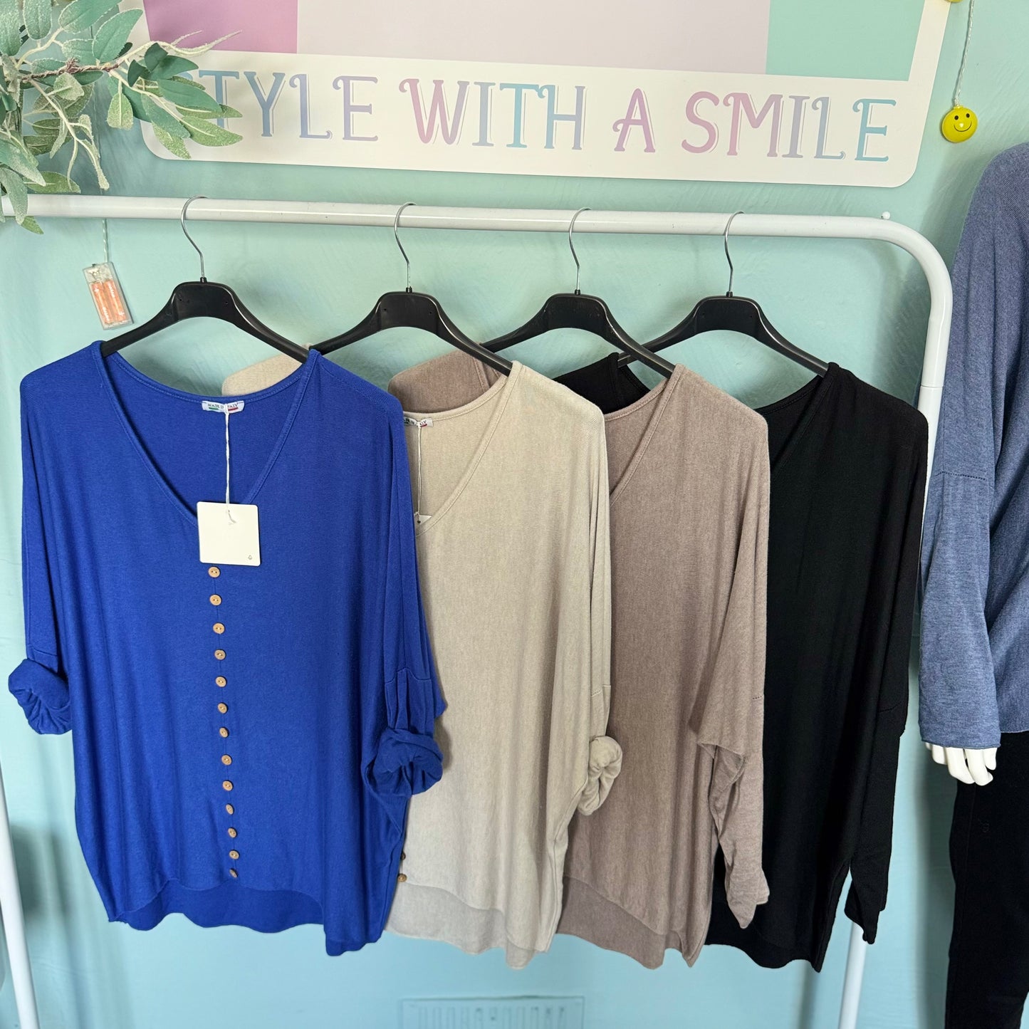 Elodie - Basic Plain V Neck Fine Knit Jumper - Womenswear Knitwear Long Sleeve Vneck.