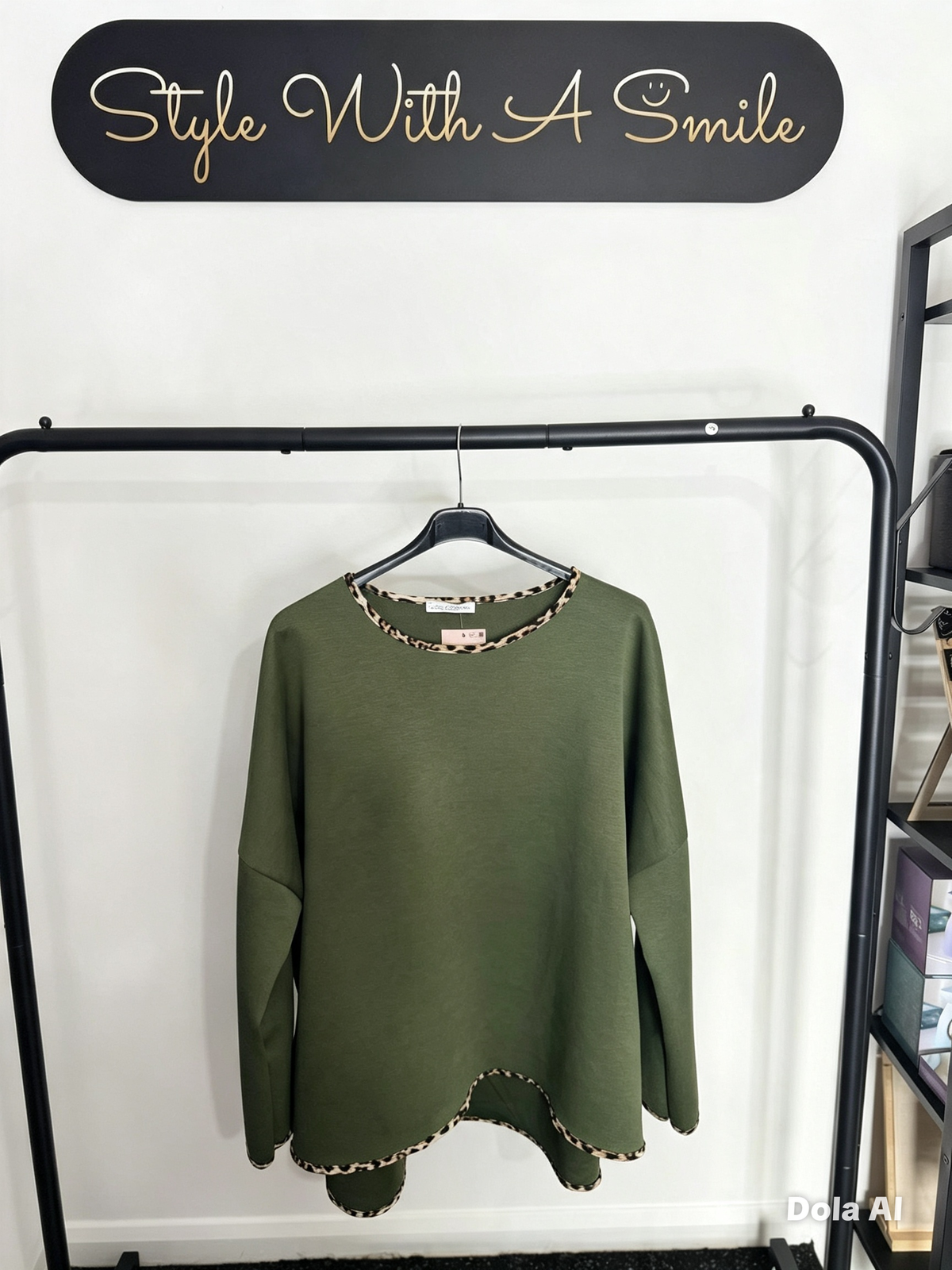 Sam - Leopard Print Trim Top