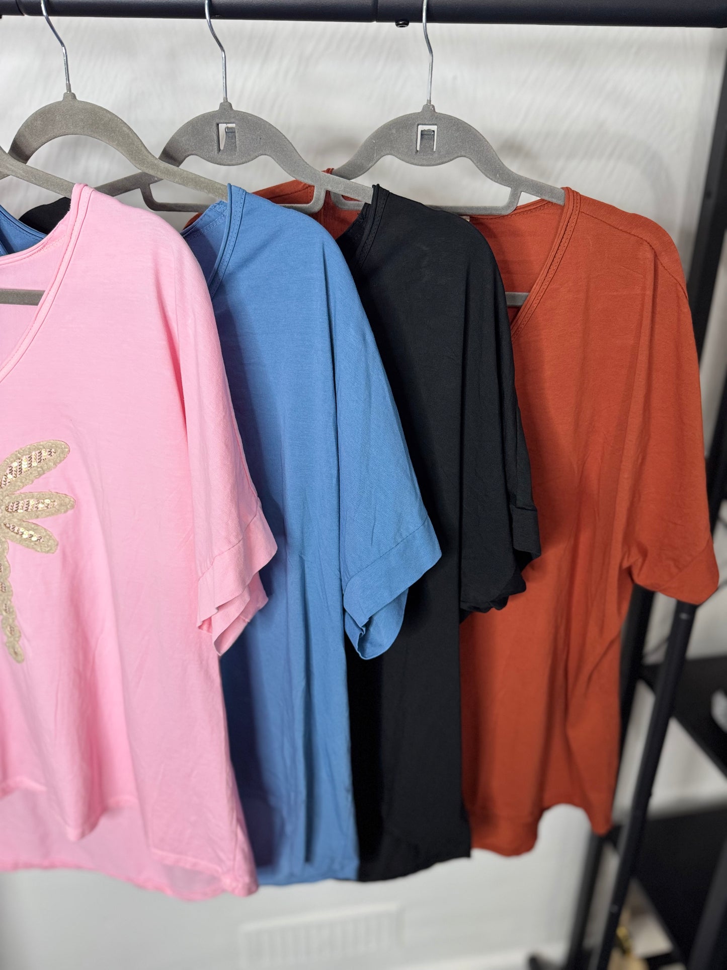 Cara - Palm Tree Sequin T Shirt