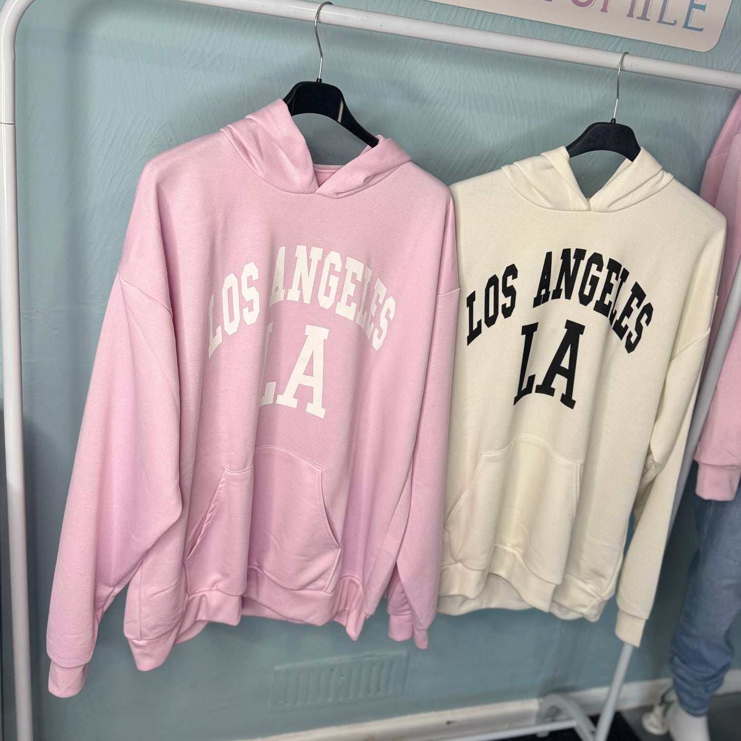 Salma - LA Slogan Hoodie With Front Pouch Pockets! Comfortable Womenswear