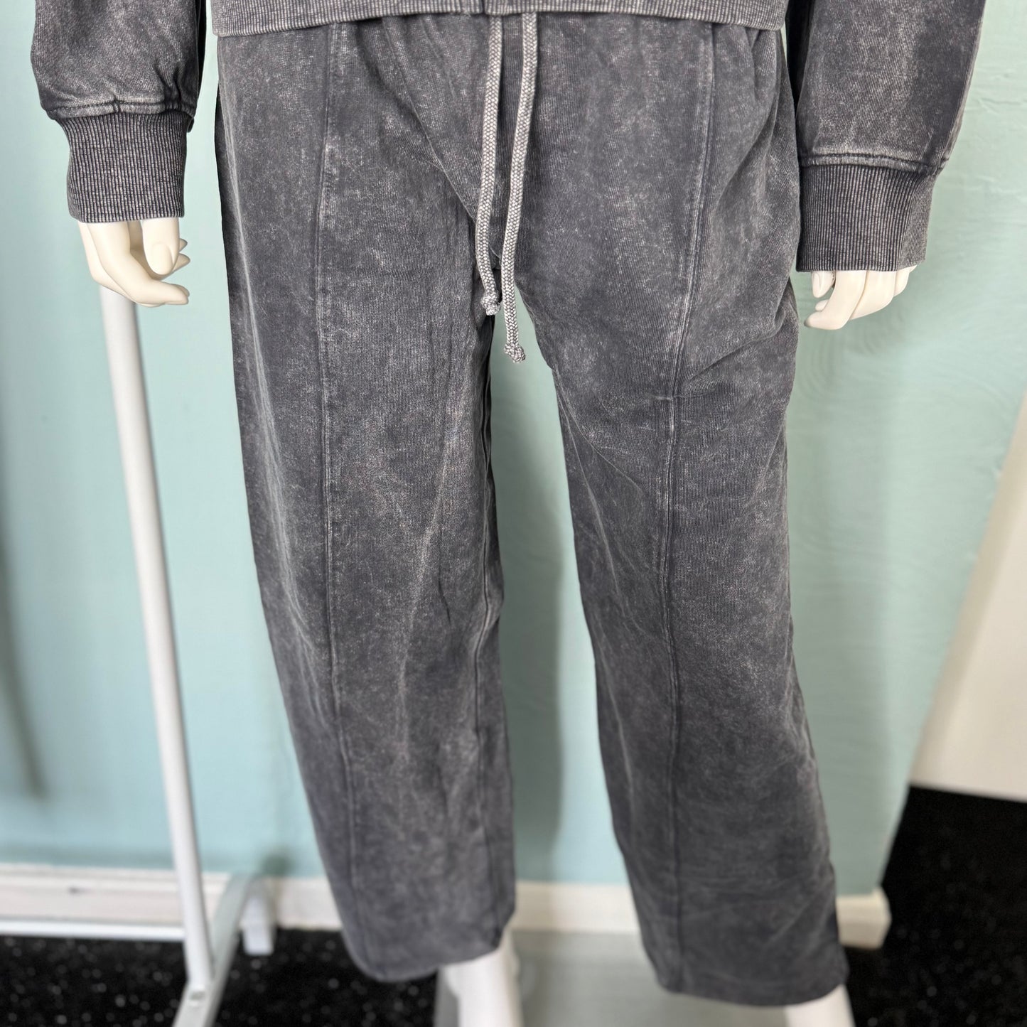 Rosie - Acid Wash Bomber Style Lounge Set - Womenswear.