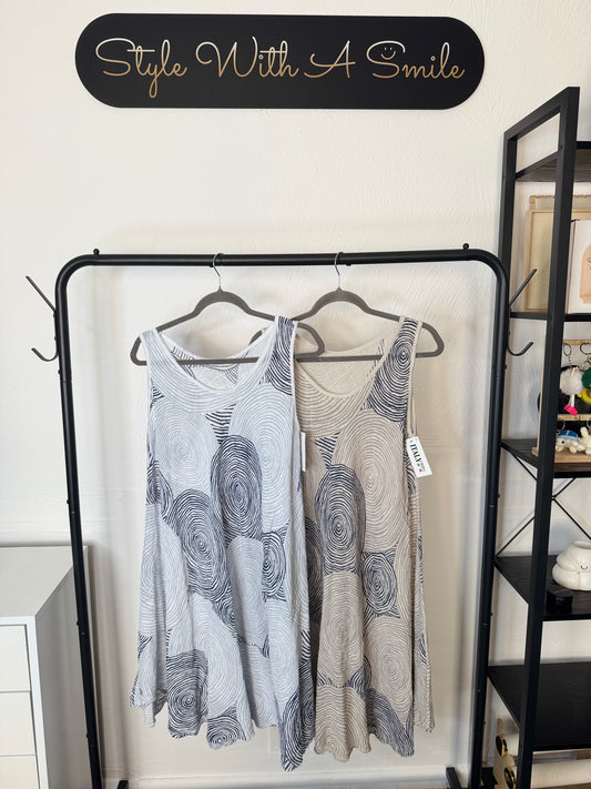 Julie - Spiral Design Cotton Dress