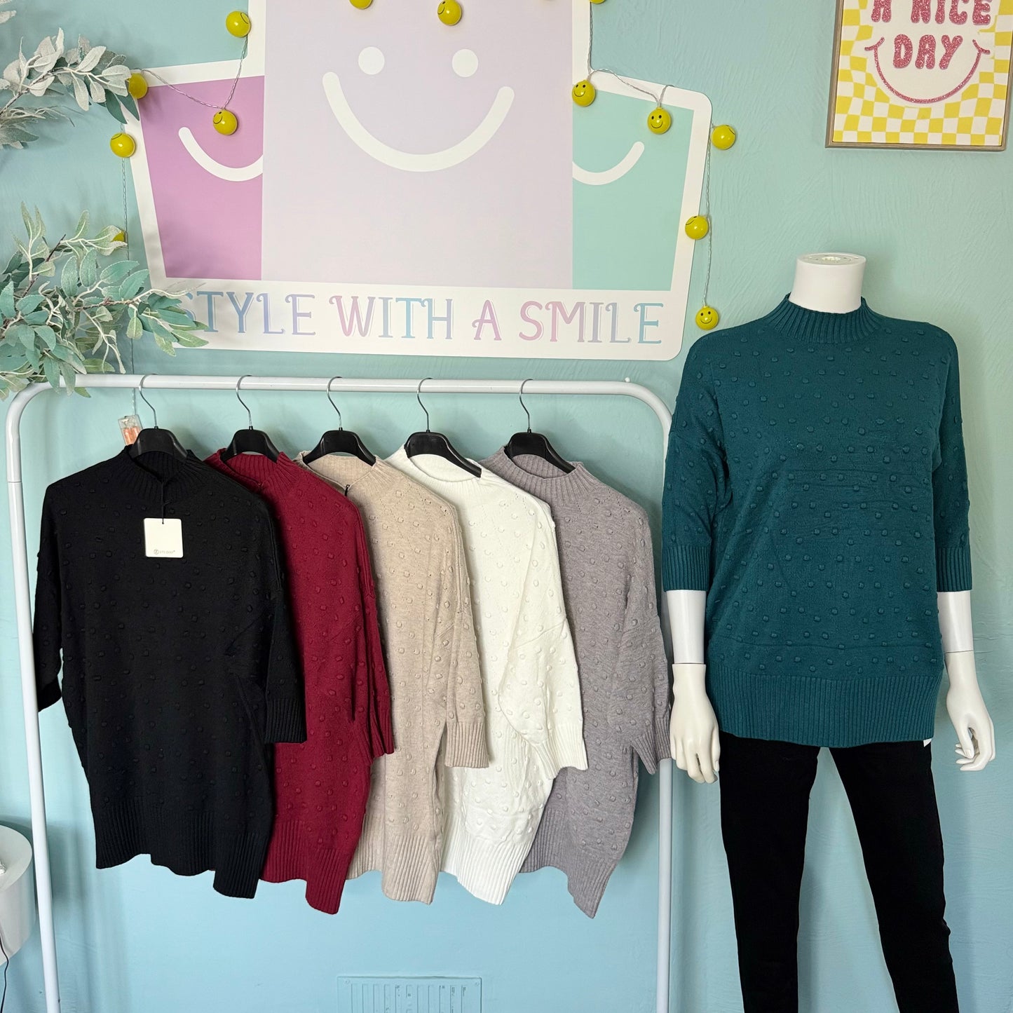 Emily - Bubble 3/4 Length Jumper -  Womenswear.