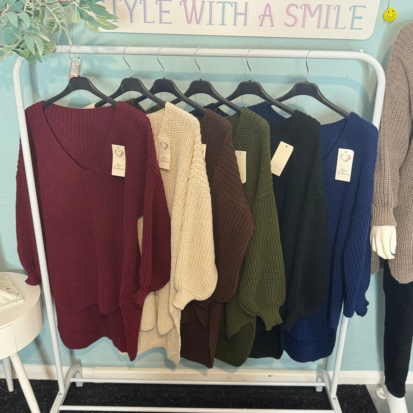 Dutty - Oversized Waffle Knit Dipped Hem Jumper - up to a UK 22 - Knitwear Womenswear