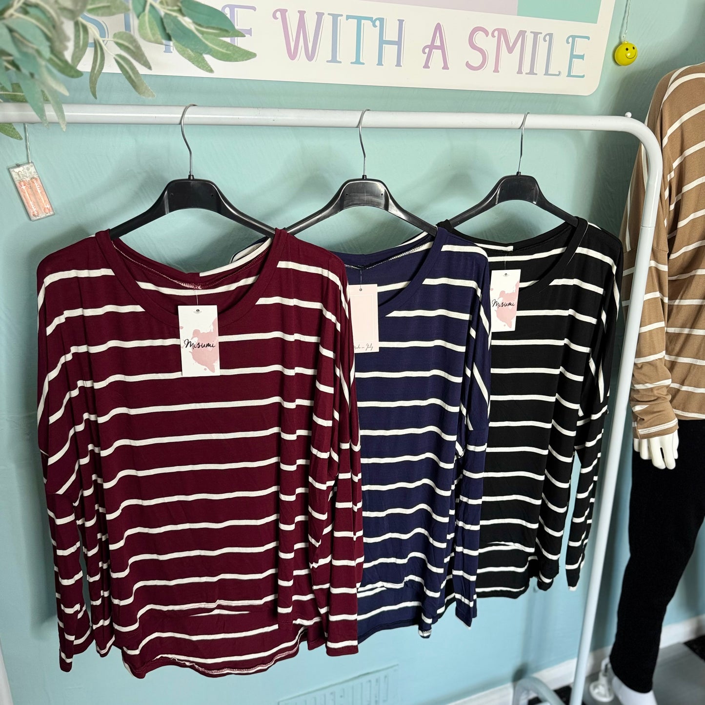 Layla - Stripe Everyday Basic Top -  Womenswear Striped.