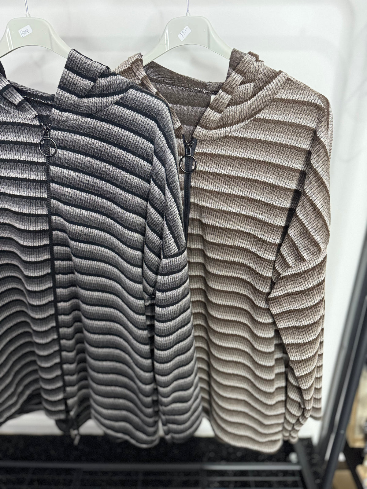 Melissa - Stripe Zip Hooded Jacket