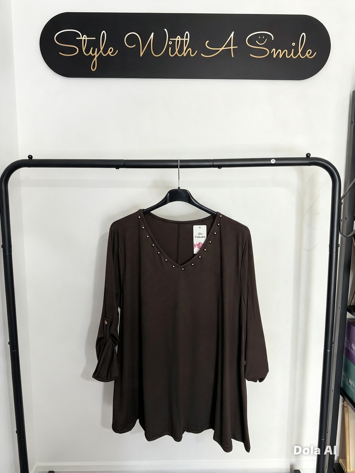 Sally - V Neck Studded Top