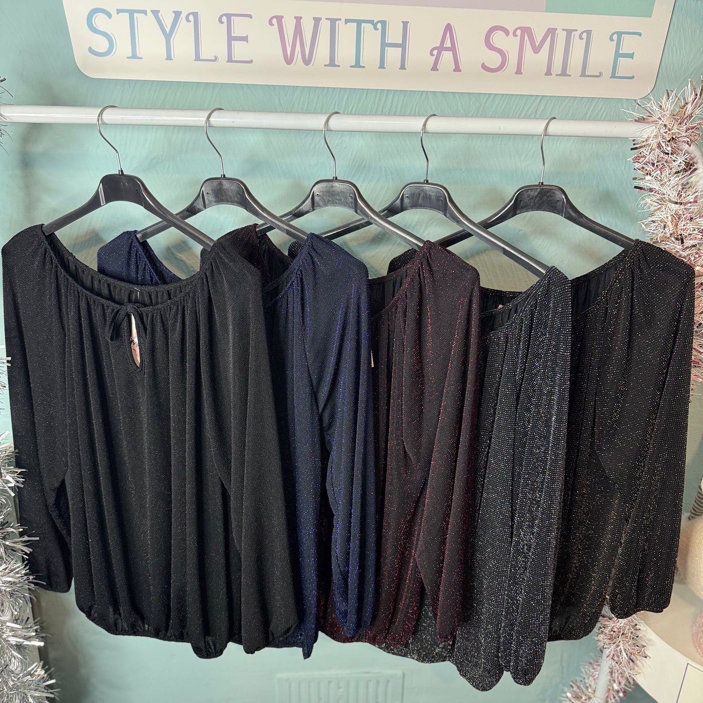 Jasmine - Lurex Sparkle Long Sleeve Top -  Womenswear.