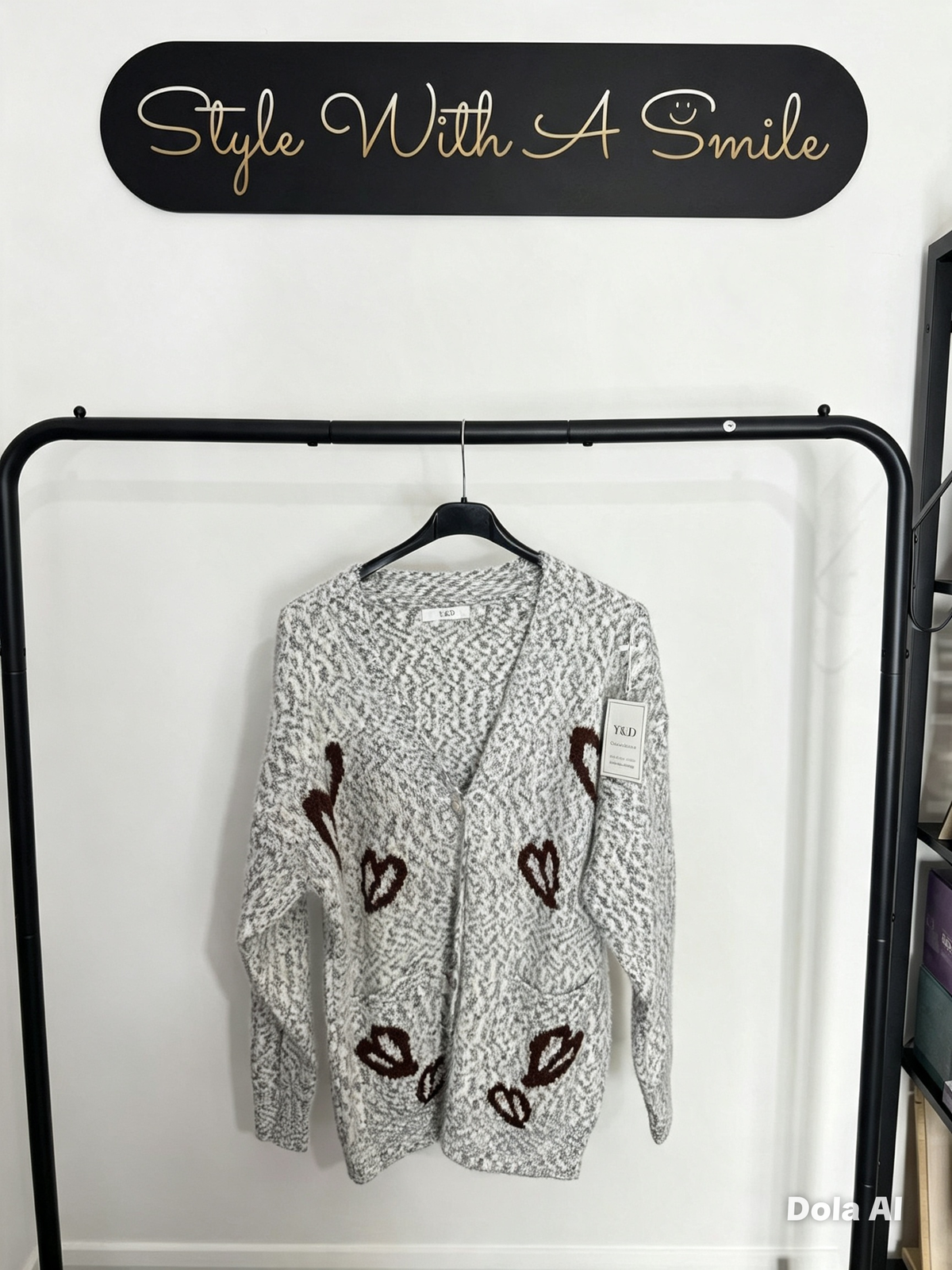 Mona - Speckle Pearl Heart Cardigan