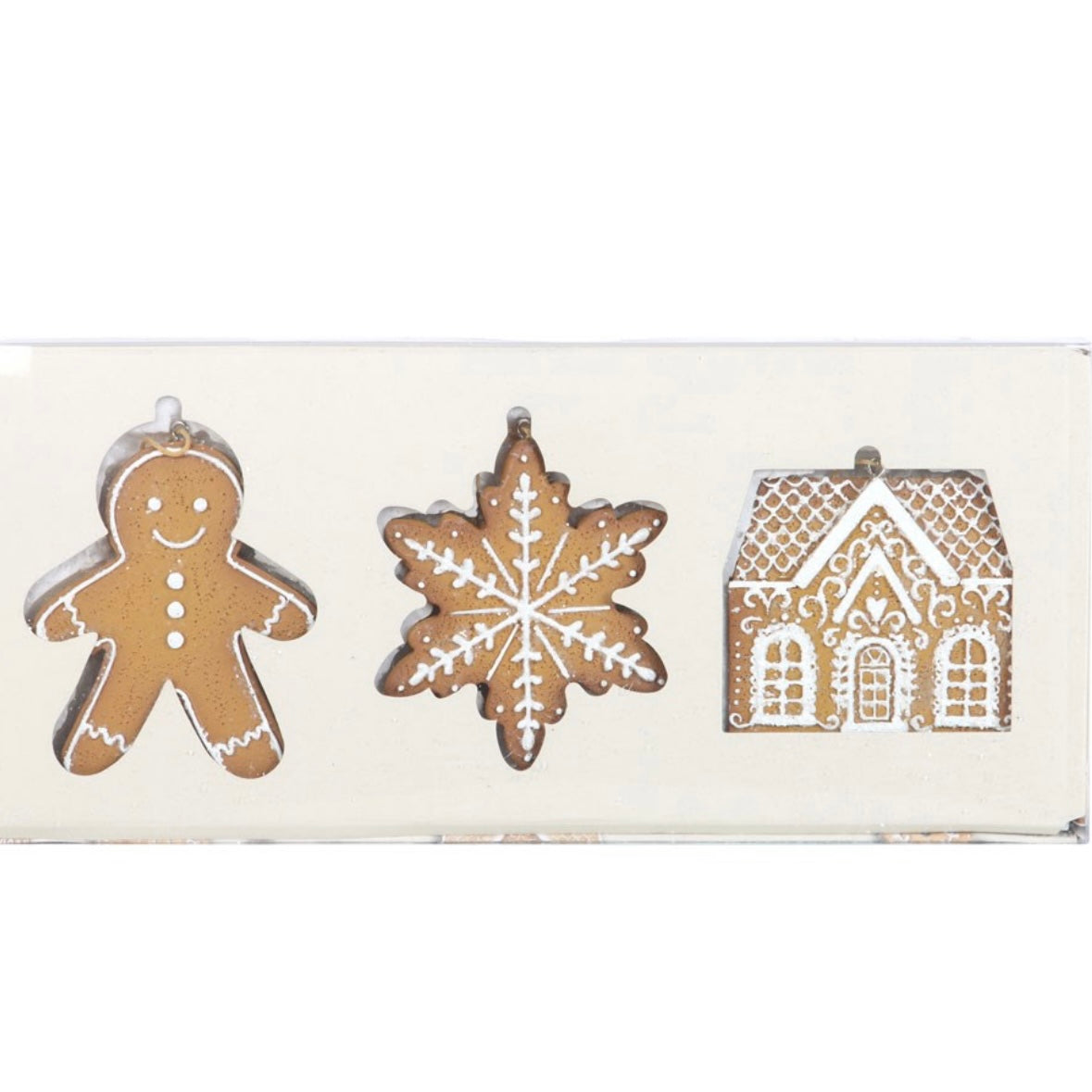 Set of 3 Hanging Gingerbread Christmas Decorations
