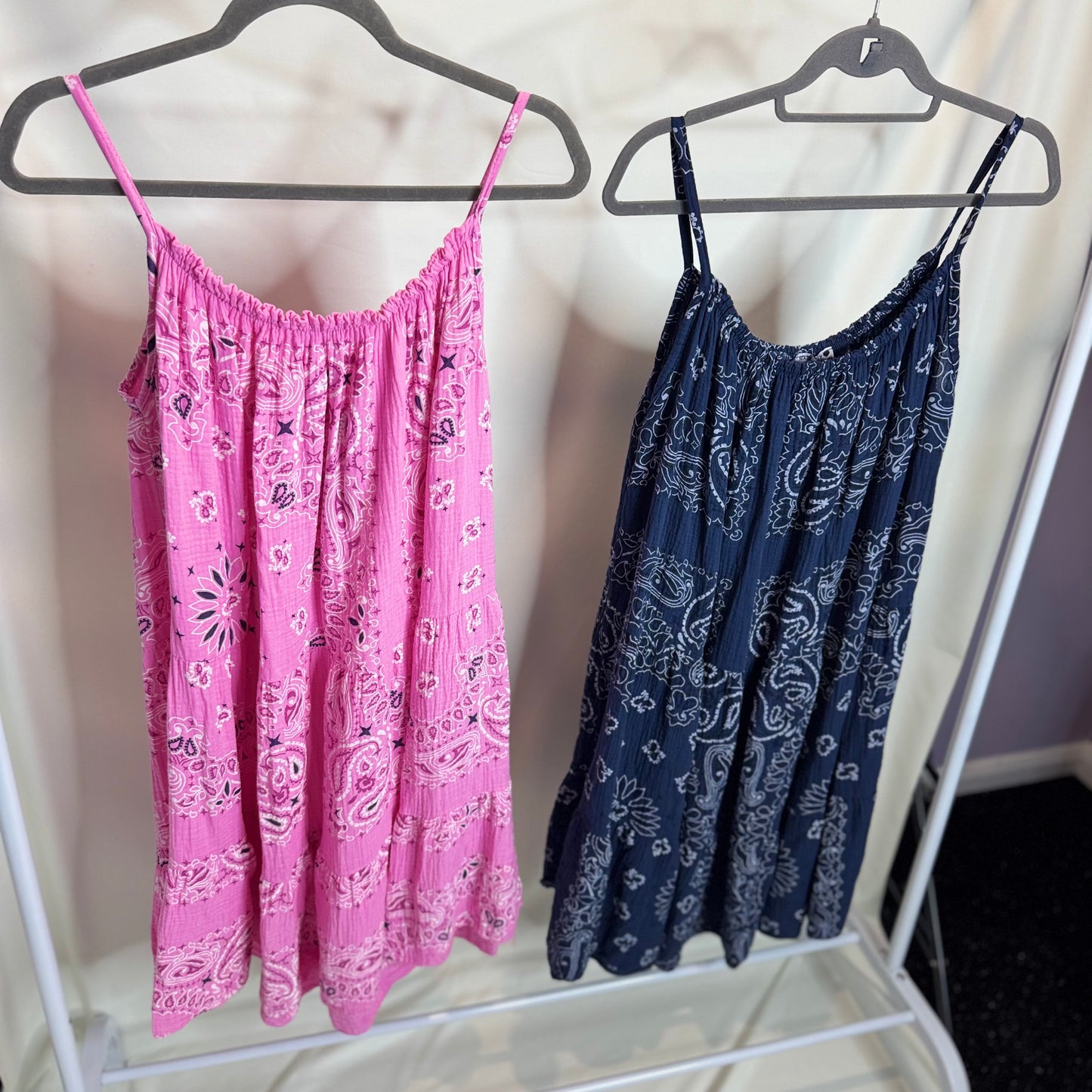 Miley - Bandana Print Cheesecloth MIDI Dress