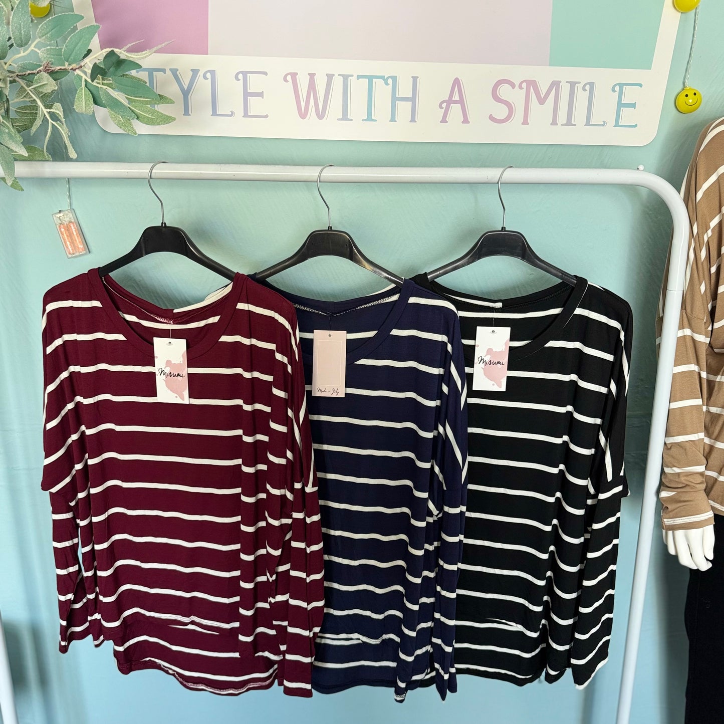 Layla - Stripe Everyday Basic Top -  Womenswear Striped.