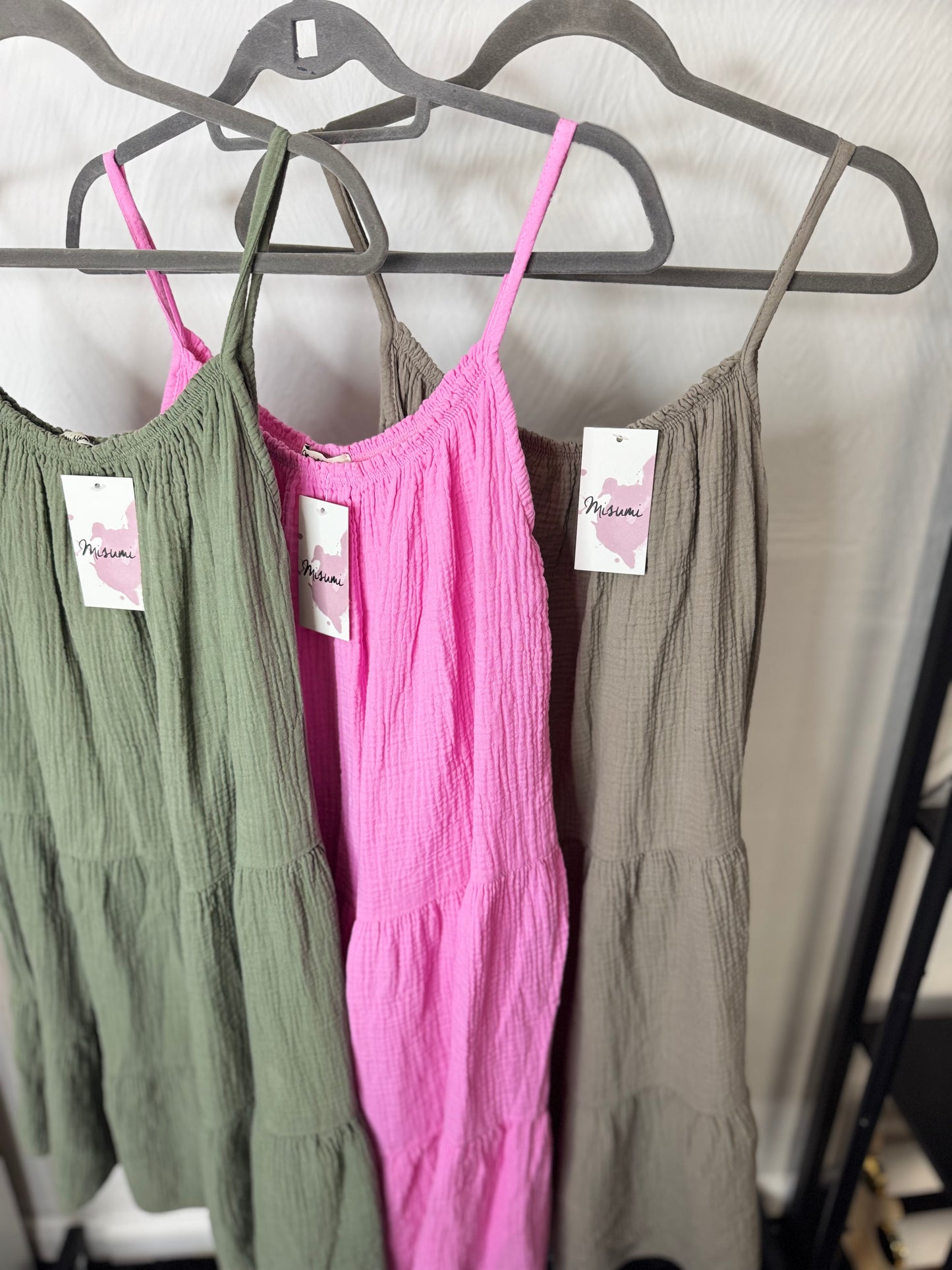 Jasmine - Plain Cotton Midi Dress