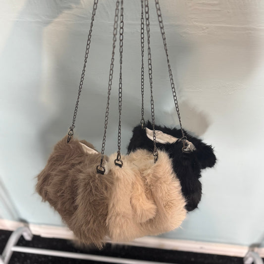 Alicia - Faux fur Mini Bag with cross body strap.