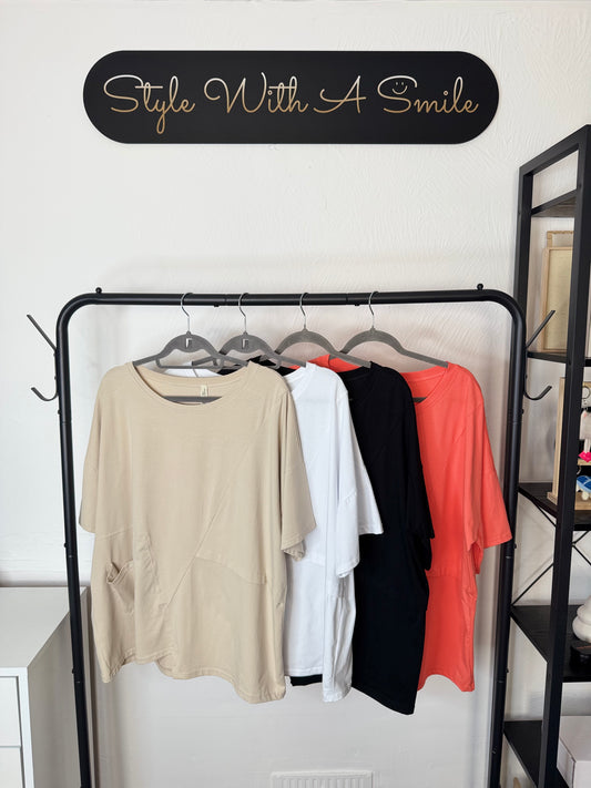 Monica - Pocket Detail T shirt