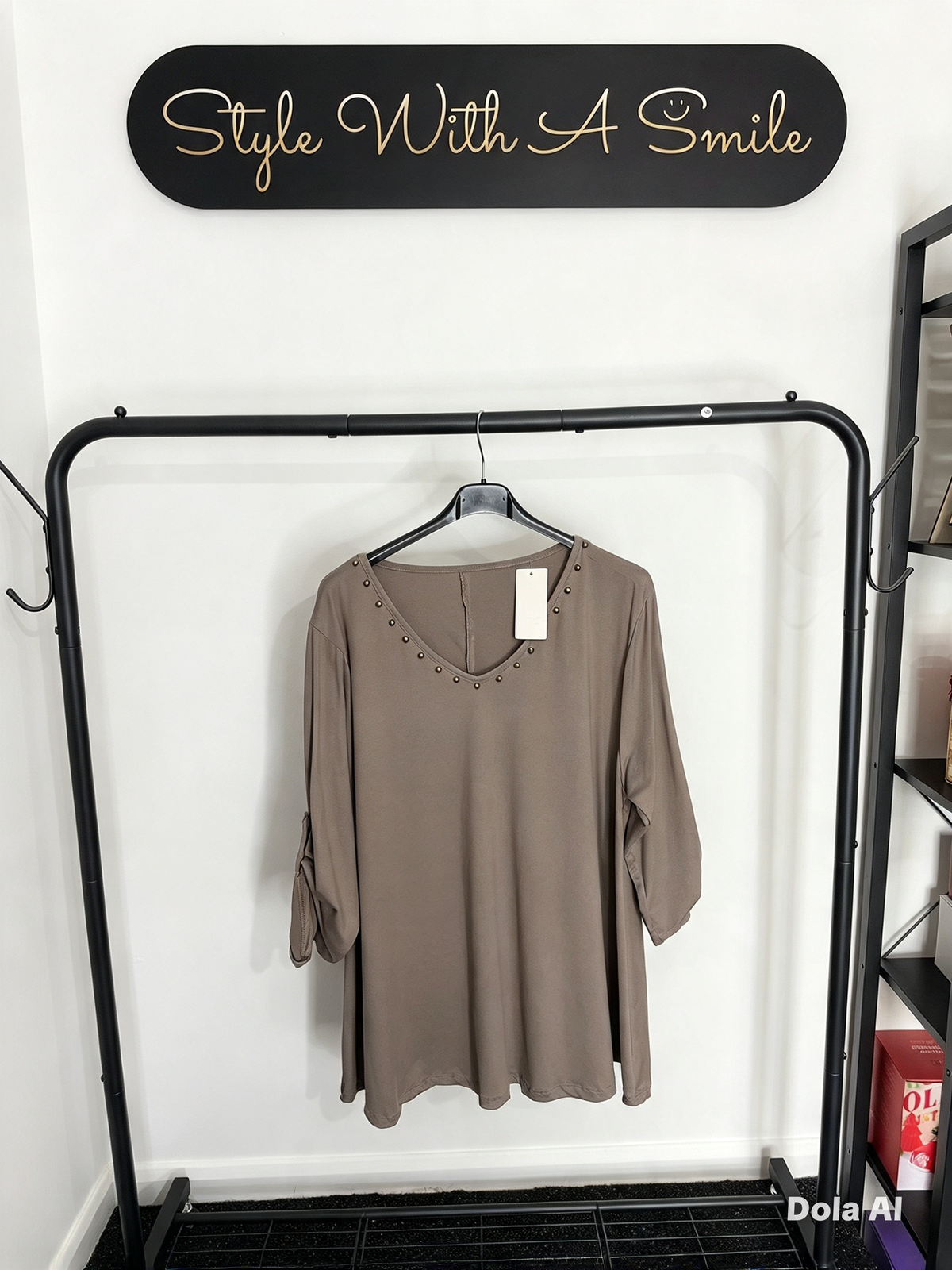 Sally - V Neck Studded Top