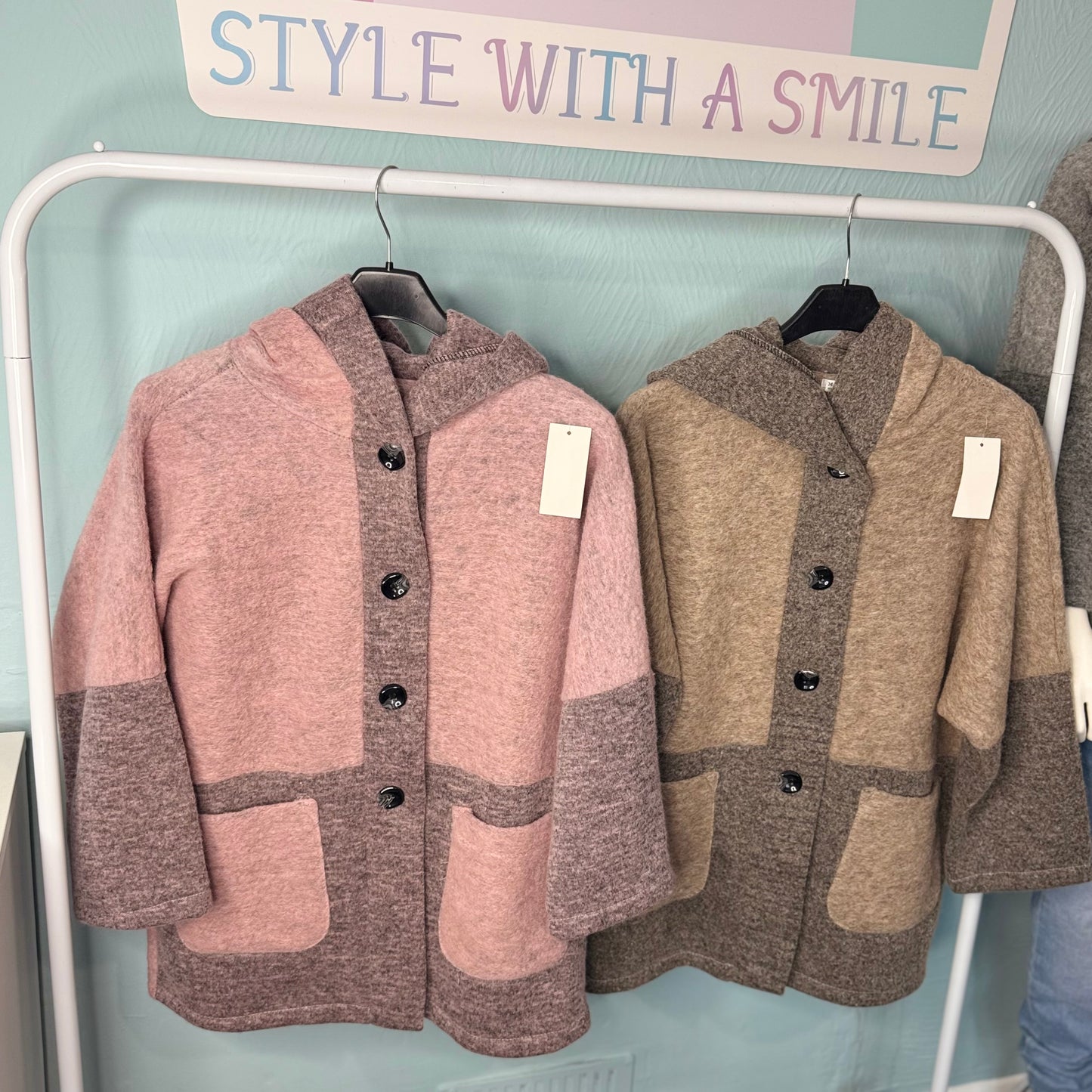 Camilla - Colour Block Button Up Jacket With Pockets.