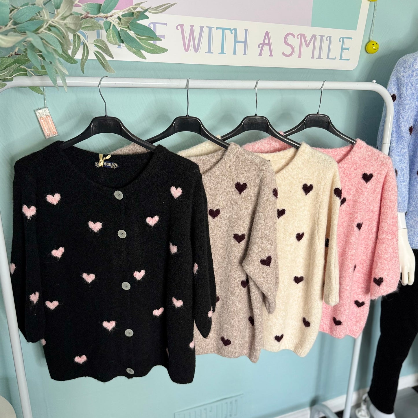 Margot - Heart Detailing Jumper/Cardigan -  Womenswear Knitwear.