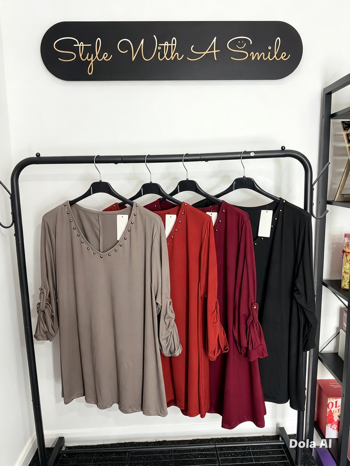 Sally - V Neck Studded Top