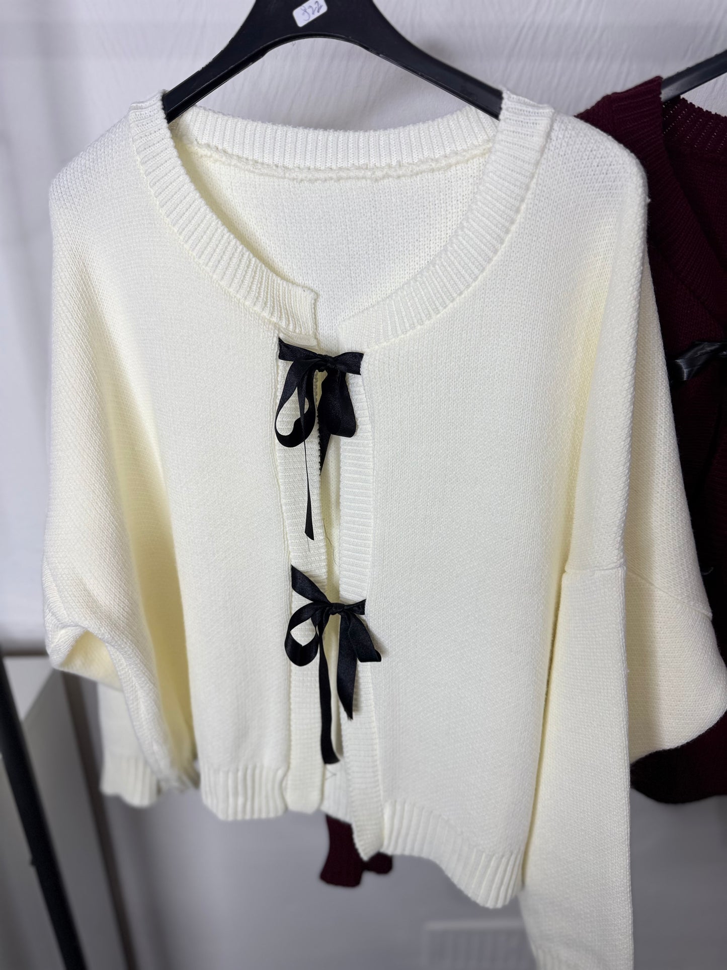 Imelda - Bow Lace Knitted Cardigan