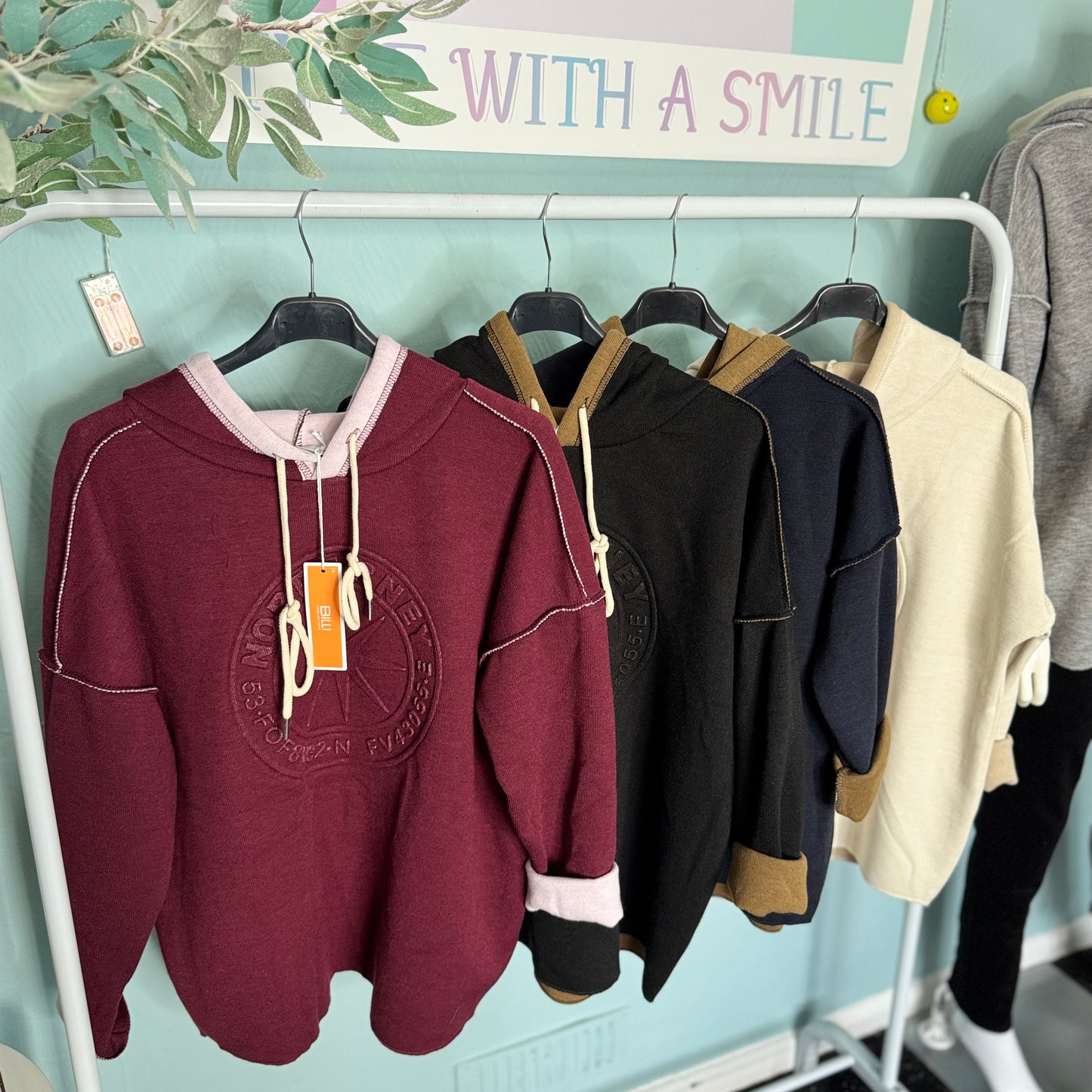 Bonnie - Norderney Oversized Contrast Hoodie -  Womenswear Sweatshirts Long Sleeve.