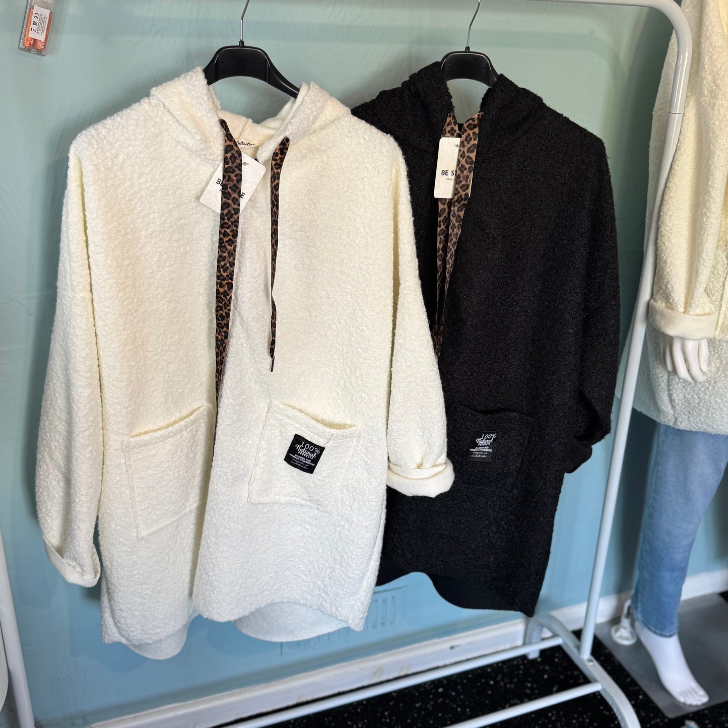 Juliette - Teddy Leopard Print Coat With Pockets - up to a UK 18.