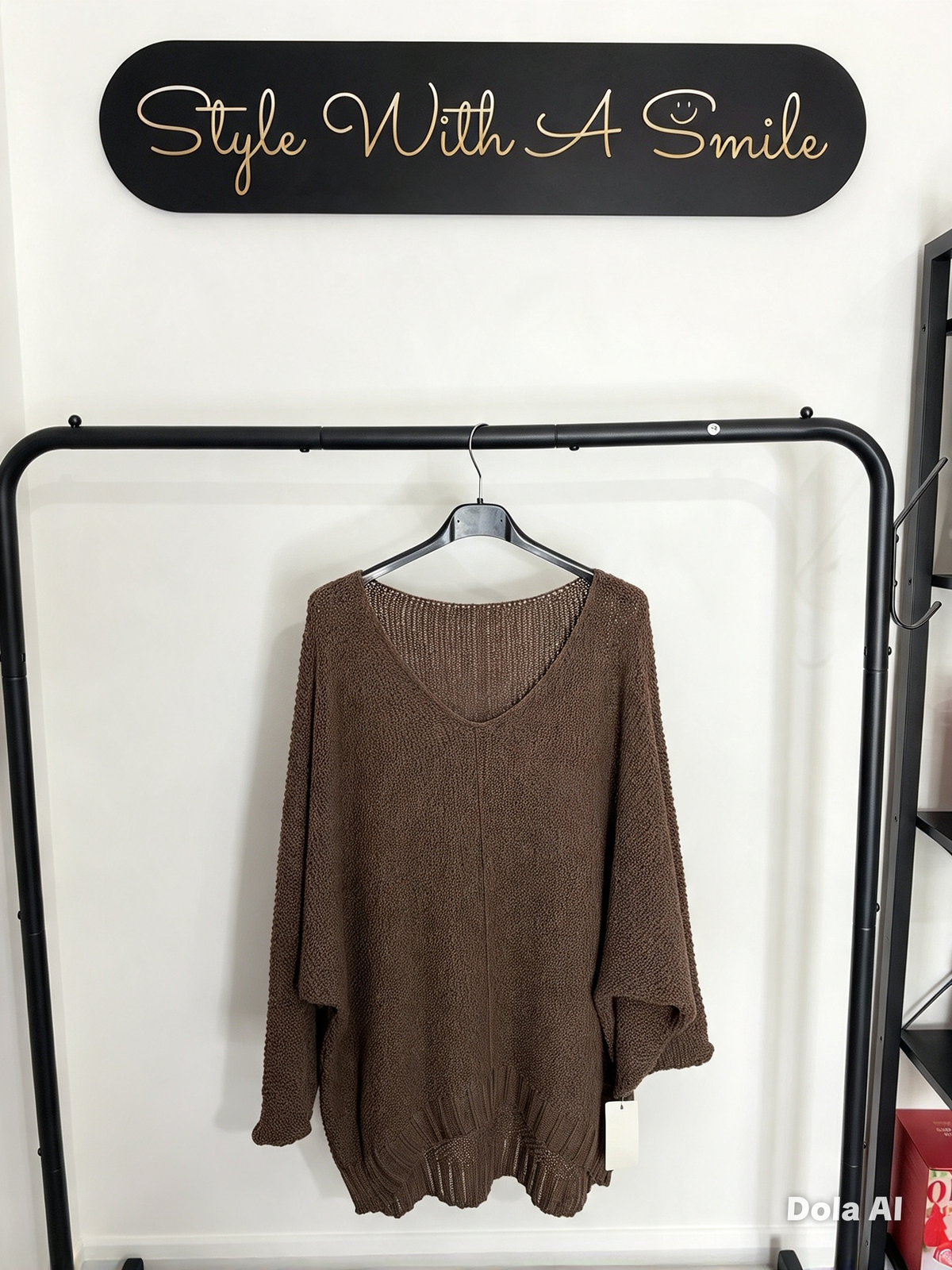 Anya - Waffle Knit Dipped Hem Jumper