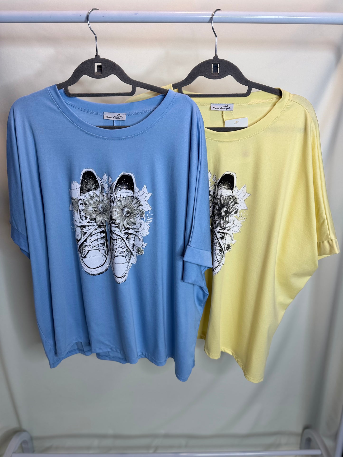 Frankie - Diamanté Shoe T Shirt