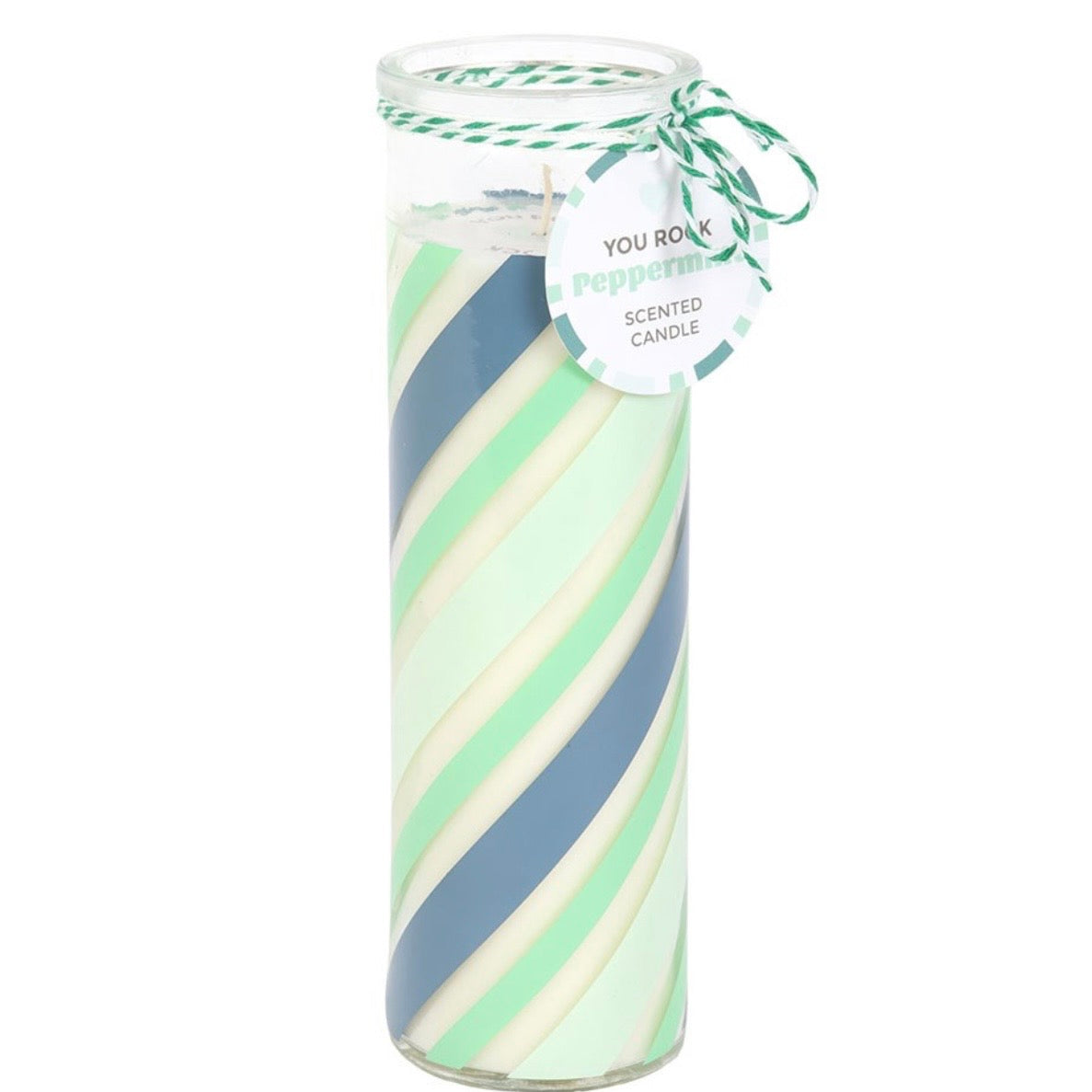 Candy Stripe Glass Tube Candle