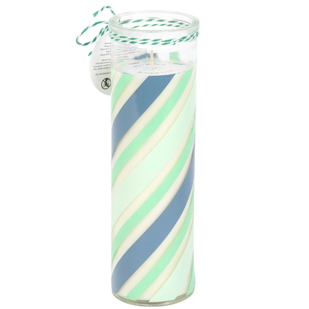 Candy Stripe Glass Tube Candle