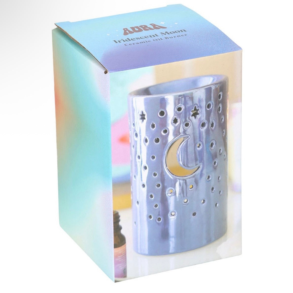 Iridescent Moon Pillar Oil Burner & Wax Warmer