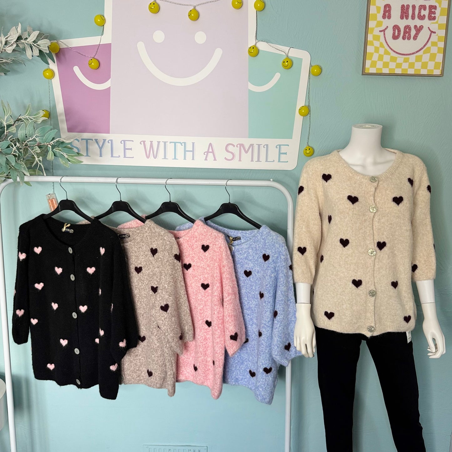 Margot - Heart Detailing Jumper/Cardigan -  Womenswear Knitwear.