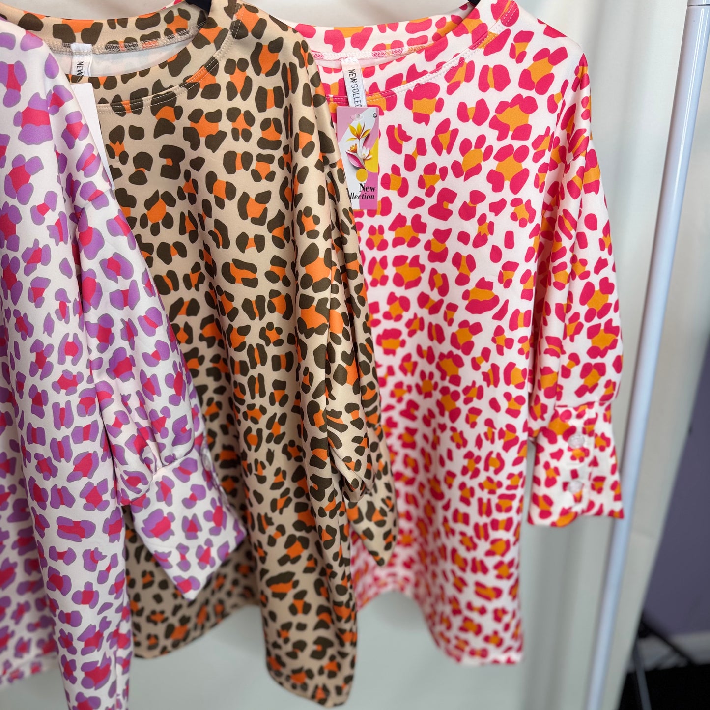 Sage - Leopard Print Top With Button Detailing