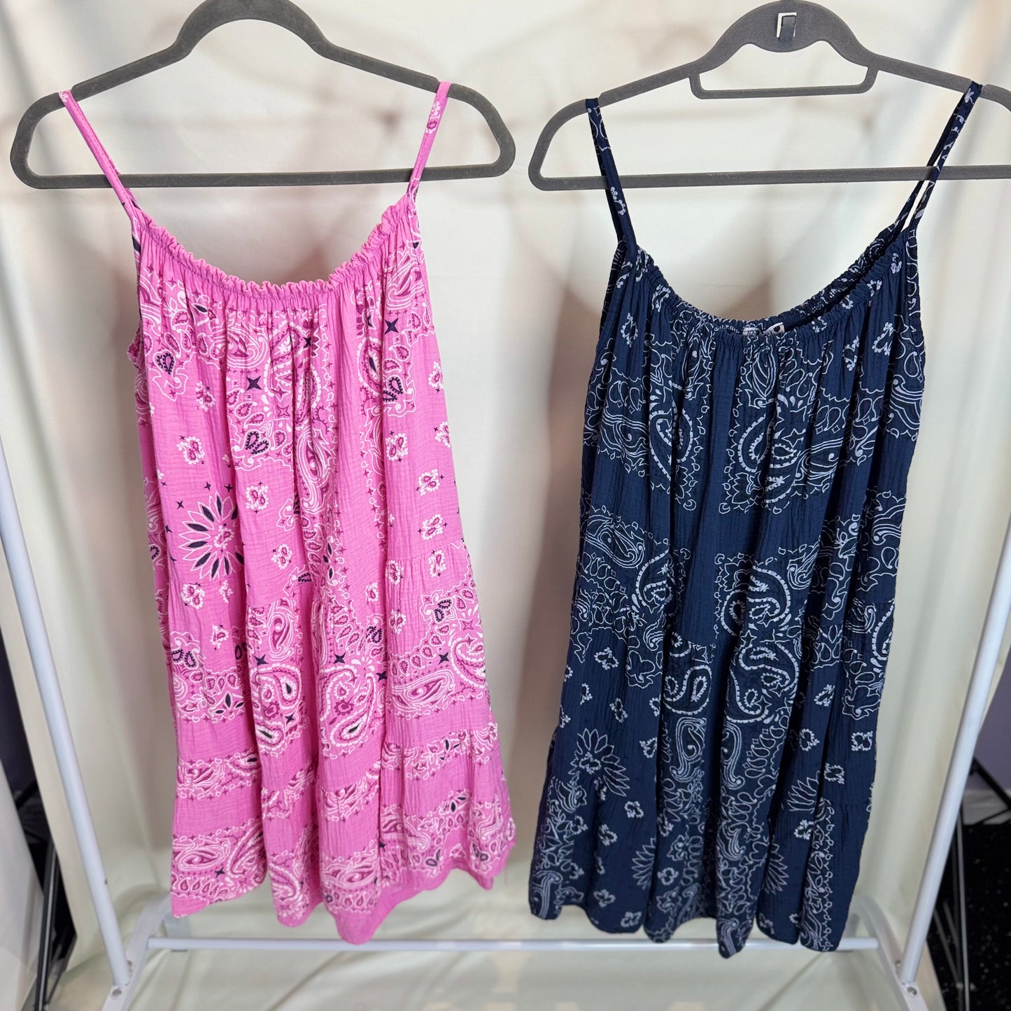 Miley - Bandana Print Cheesecloth MIDI Dress