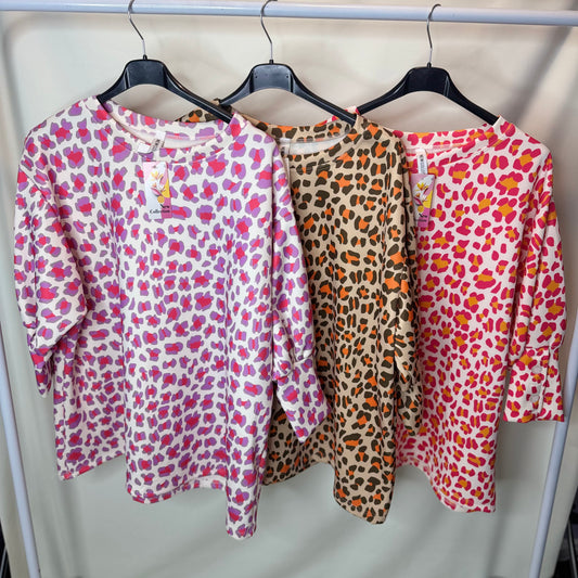 Sage - Leopard Print Top With Button Detailing