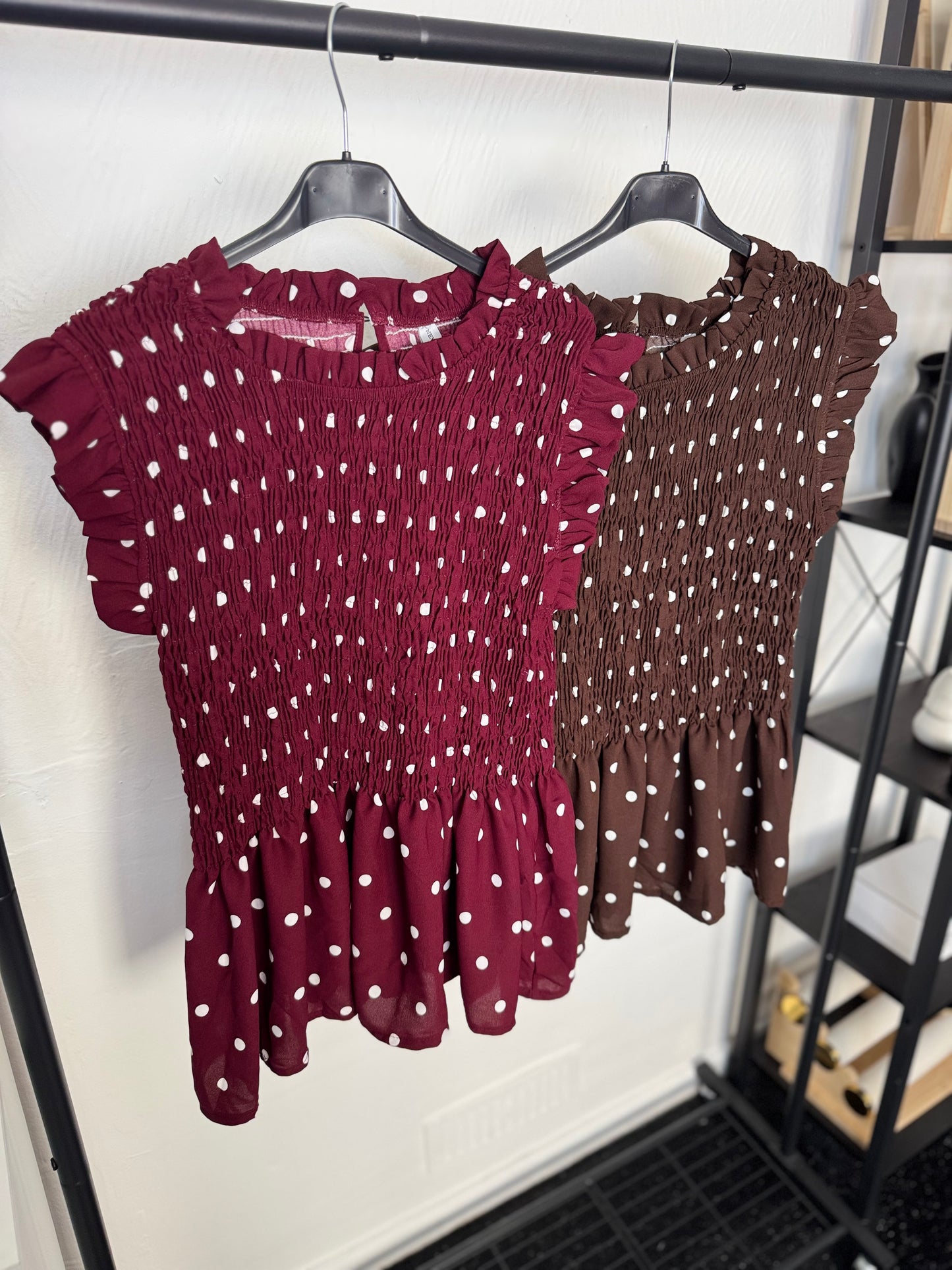 Minnie - Polka Dot Peplum Top