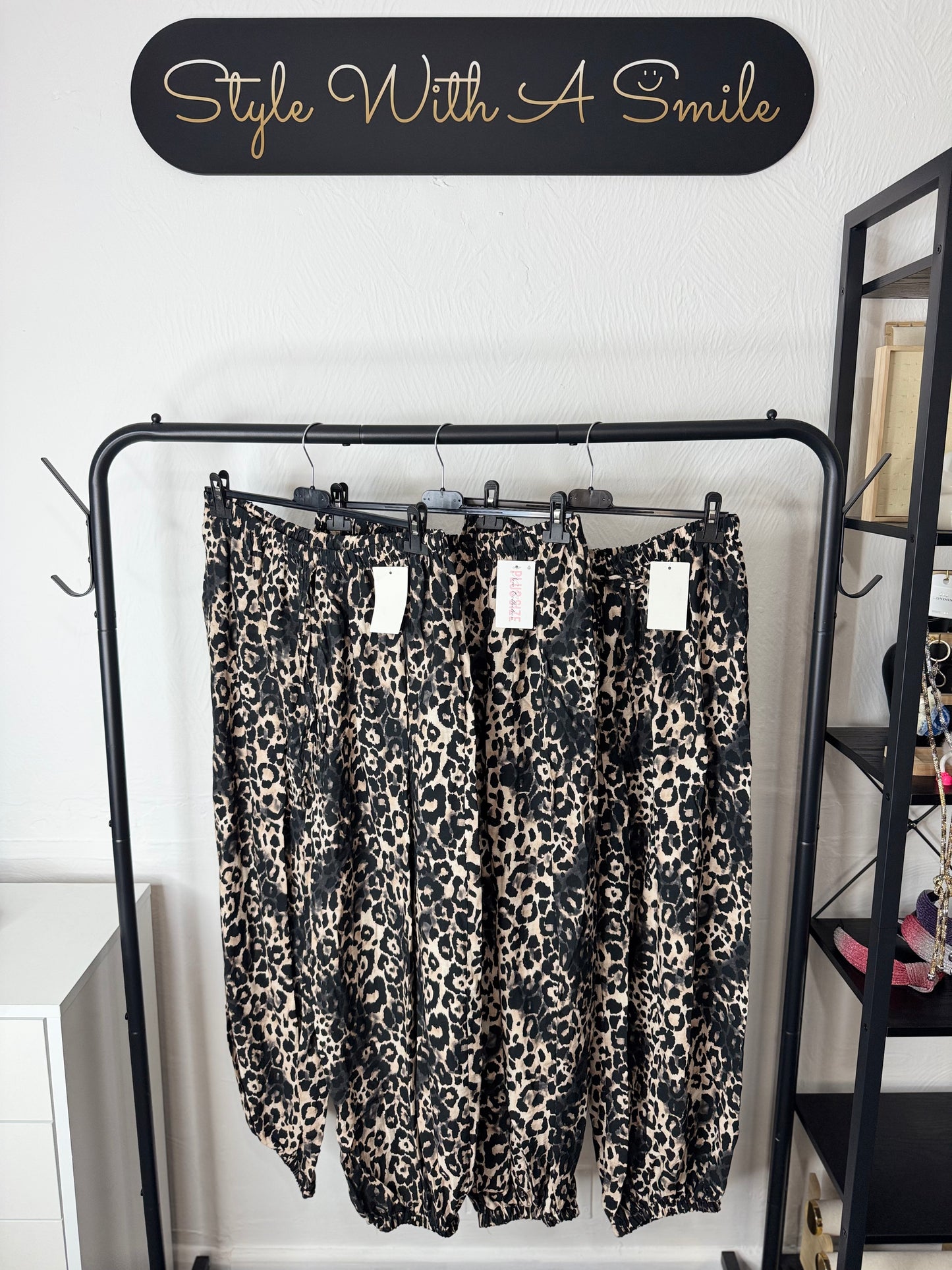 Zara - Leopard Print Cuffed Leg Trousers