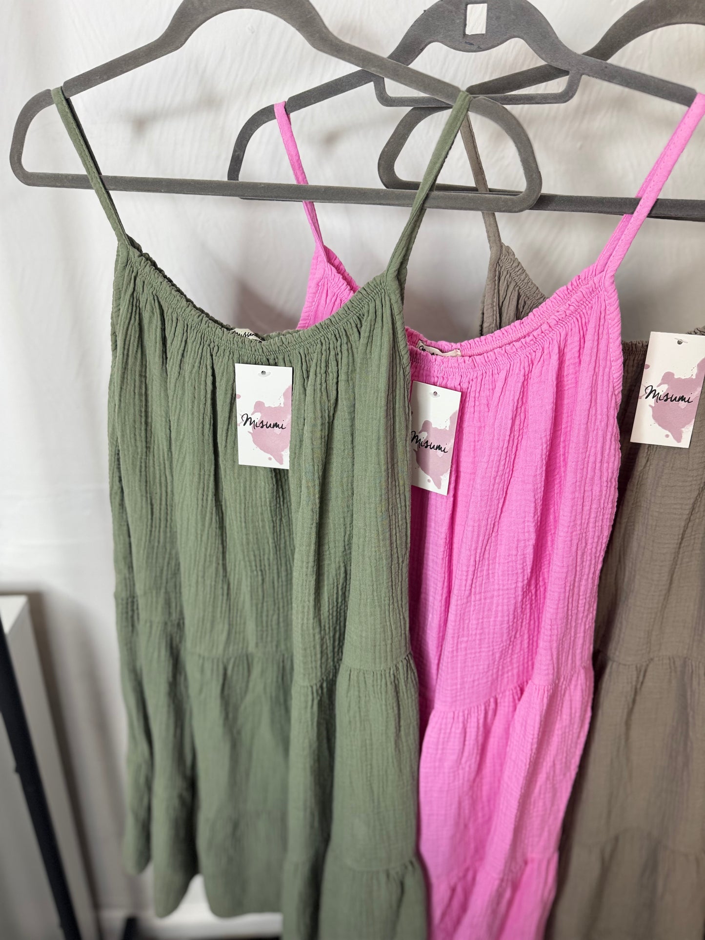 Jasmine - Plain Cotton Midi Dress